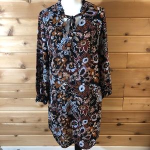 NWT Massini Long  Sleeve Flowered Dress